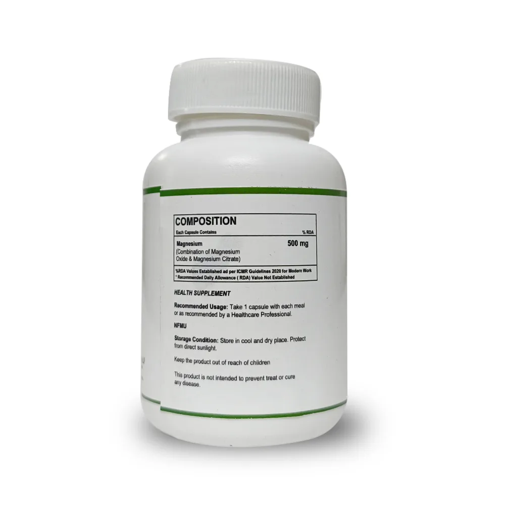 Magnesium Capsules - Essential Mineral Support for Muscle, Bone & Recovery Health - Image 2